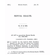 Mental Health Act Amendment Act 1965